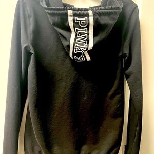 Victoria’s Secret PINK zip-up hoodie. Black size XS